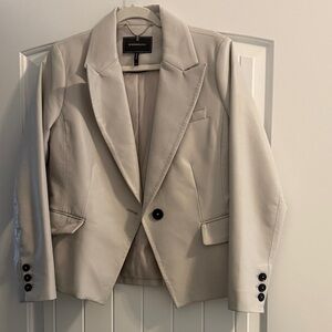 BCBGMaxAzria Cream Blazer with Black Buttons
